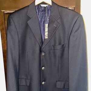 Lord & Taylor / Metropolitan Navy Italian Made Blazer Sz 38S Excellent Condition
